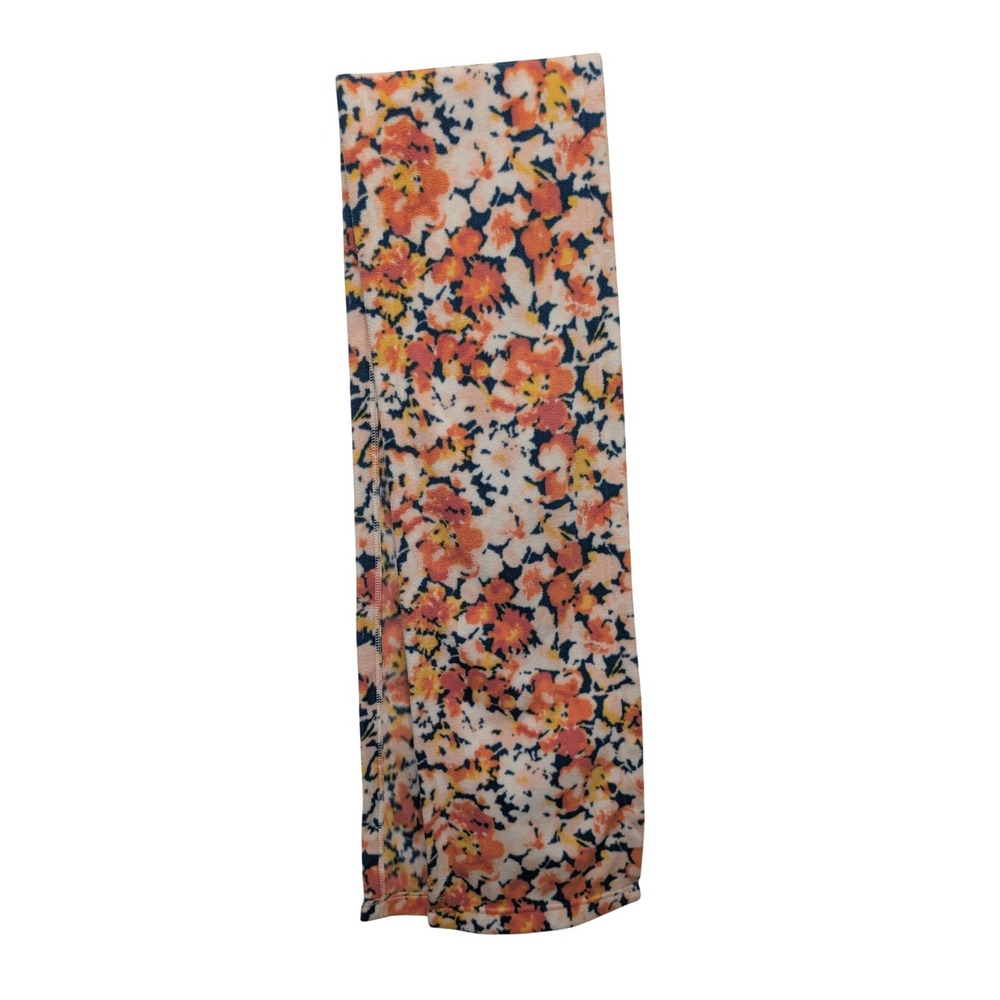 Lands End‎ Fleece Scarf Floral Print Soft Warm Winter Skiing Colorful Hiking